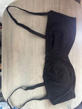 Urban Outfitters Black Ribbed Underwire Bra with Adjustable Straps